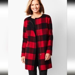 Talbots Buffalo Plaid Double-Face Topper